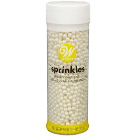 Wilton Sugar Pearl Sprinkles, Pearls for Cakes and Icing Decoration, 5 oz., White