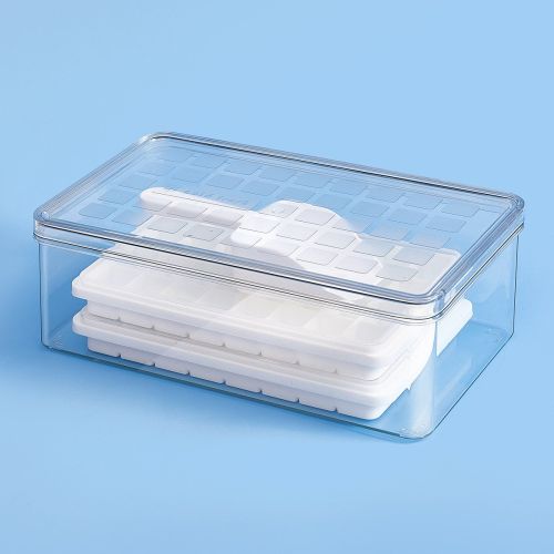 Wholesale 64 cubes fridge Ice Cube Tray with Large Bin and Lid